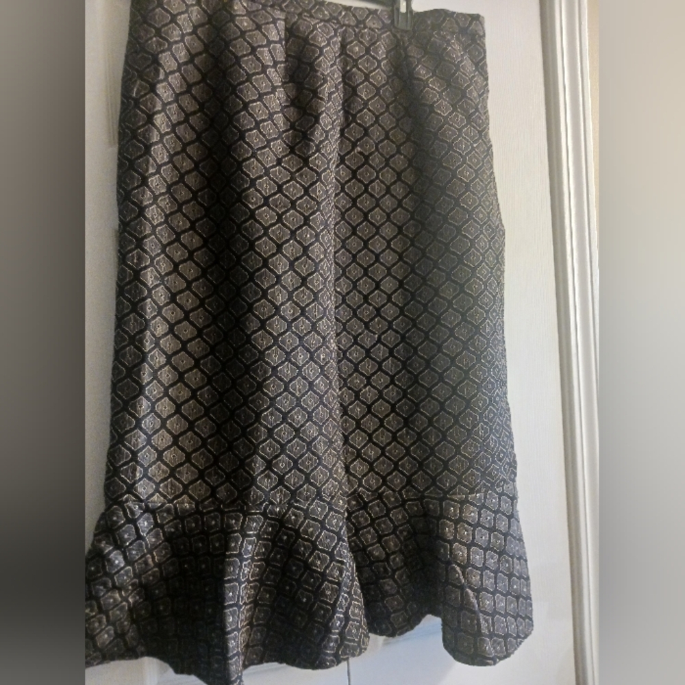 Elegant Black and Gold Women's Skirt & Jacket